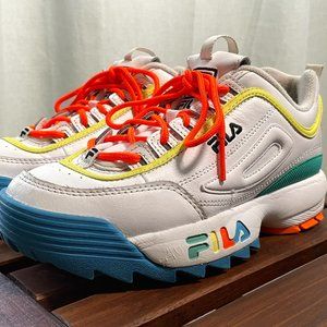 SOLD White Neon Fila Shoes Size 7 SOLD